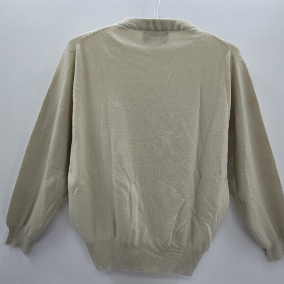 Snow Lotus Vintage Green Cashmere Crew Neck Classic‎ Sweater Top - Picture 3 of 13